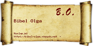 Bibel Olga névjegykártya