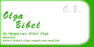 olga bibel business card